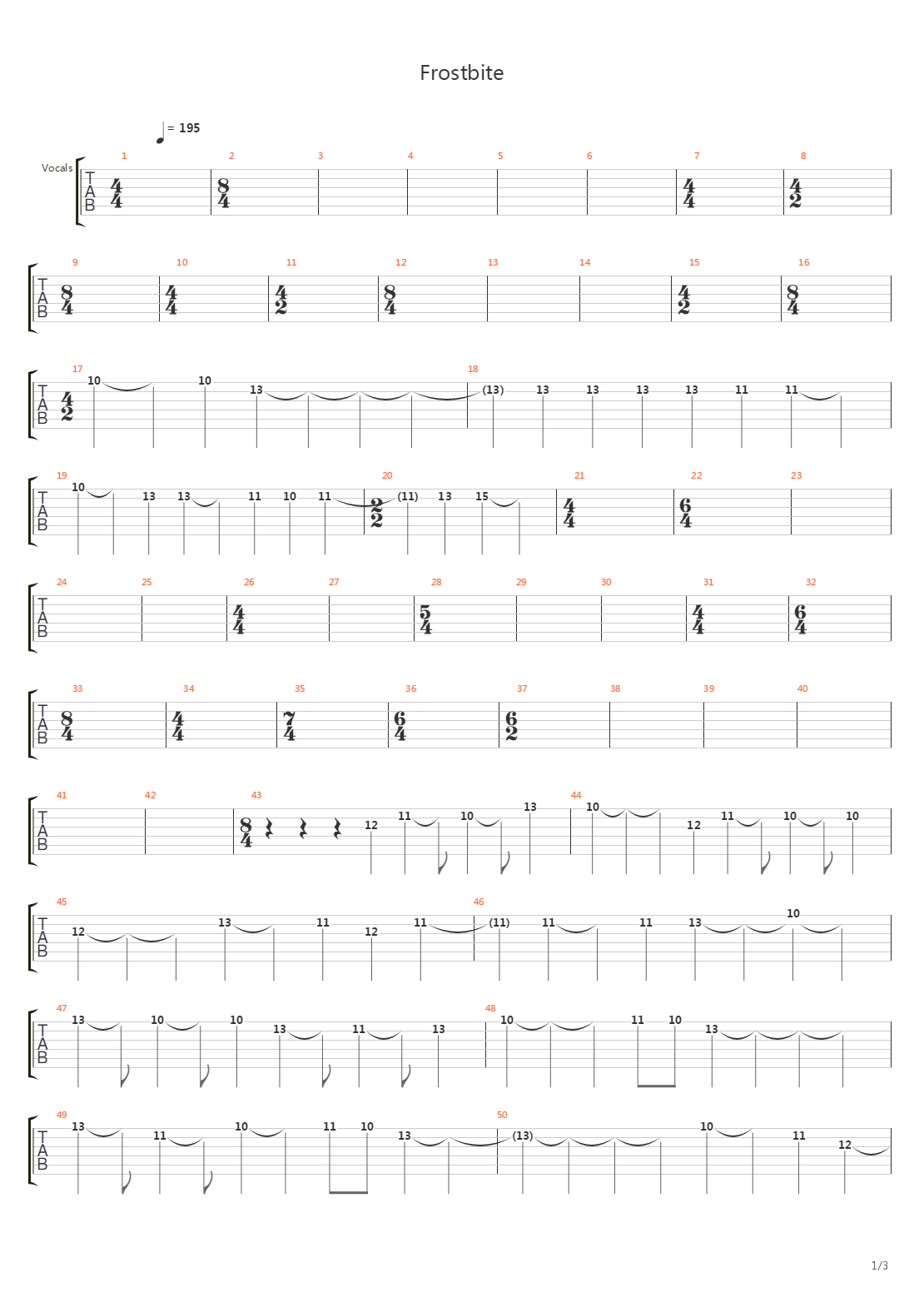 Frostbite吉他谱