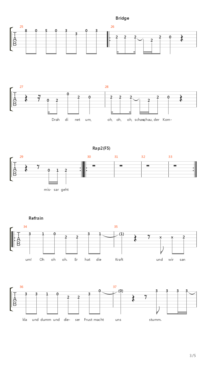 Der Kommissar吉他谱