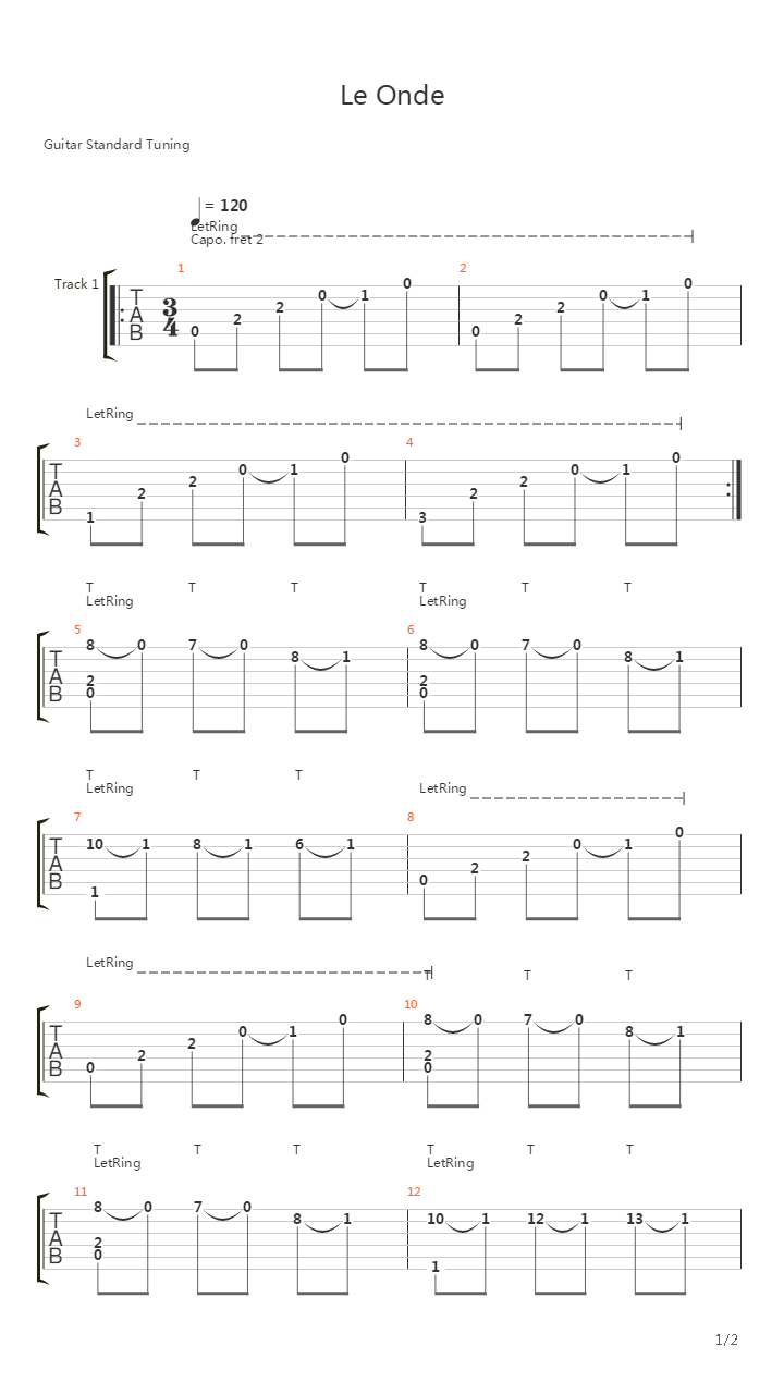 Le Onde吉他谱