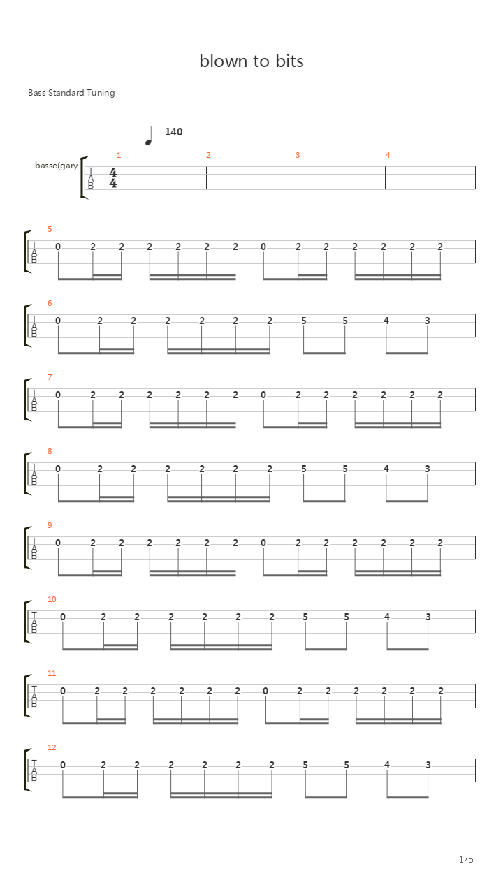 Blown To Bits吉他谱