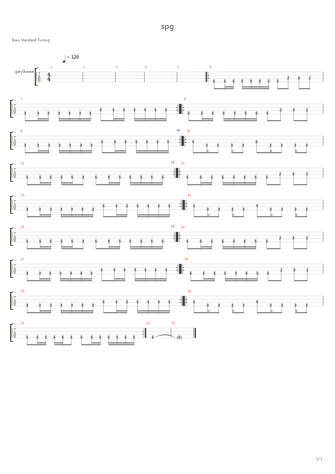 Spg吉他谱