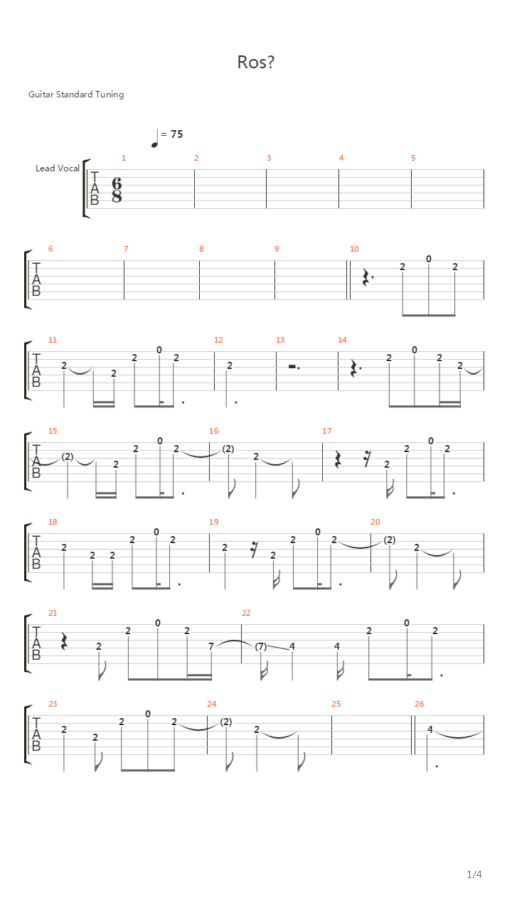 Rose吉他谱