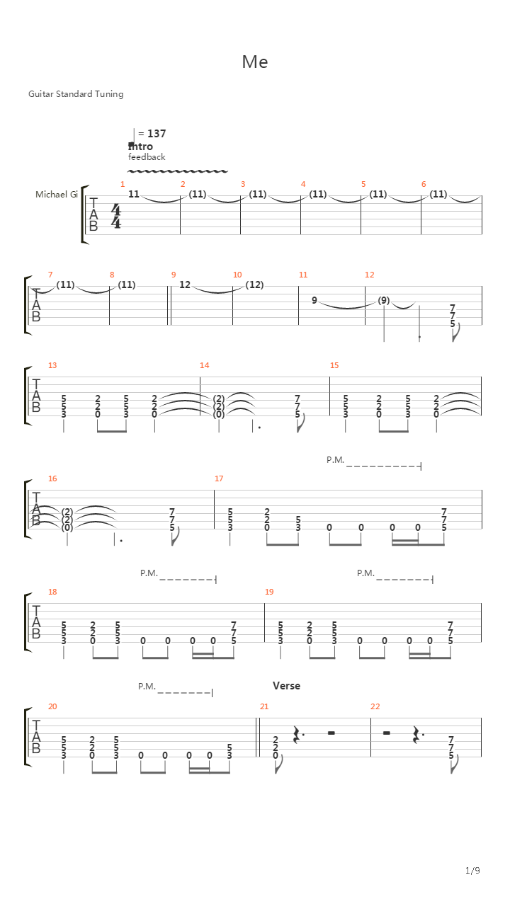 Me吉他谱