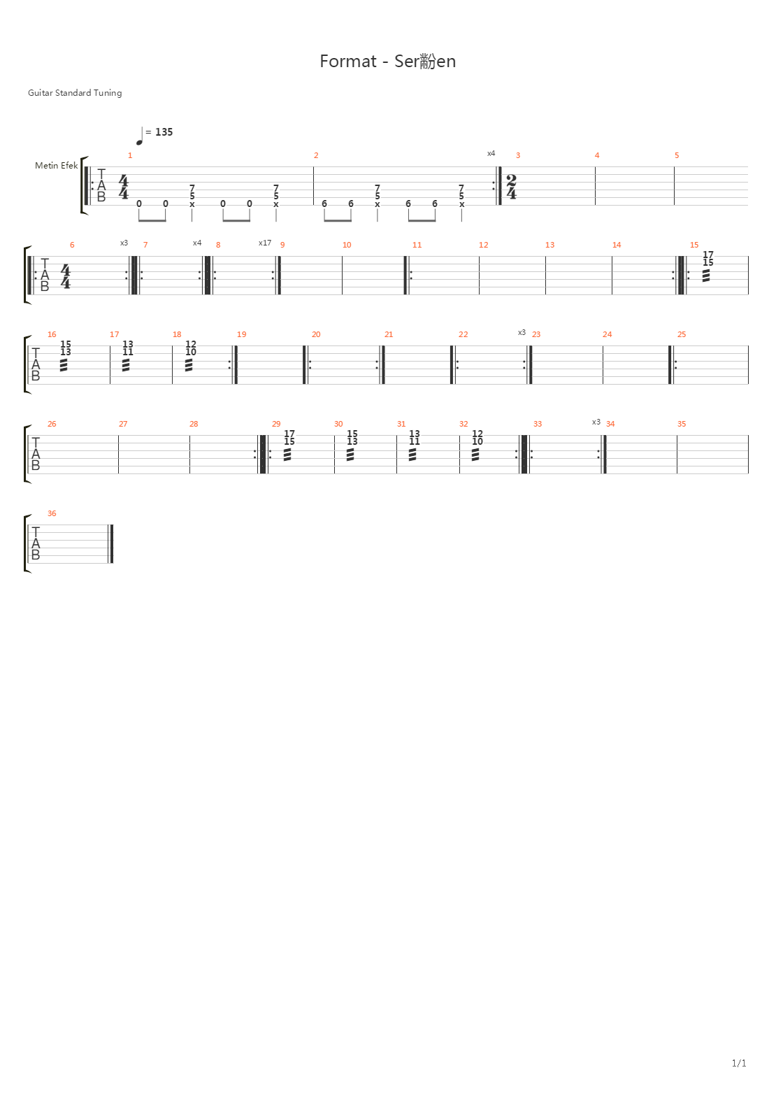 Serven吉他谱