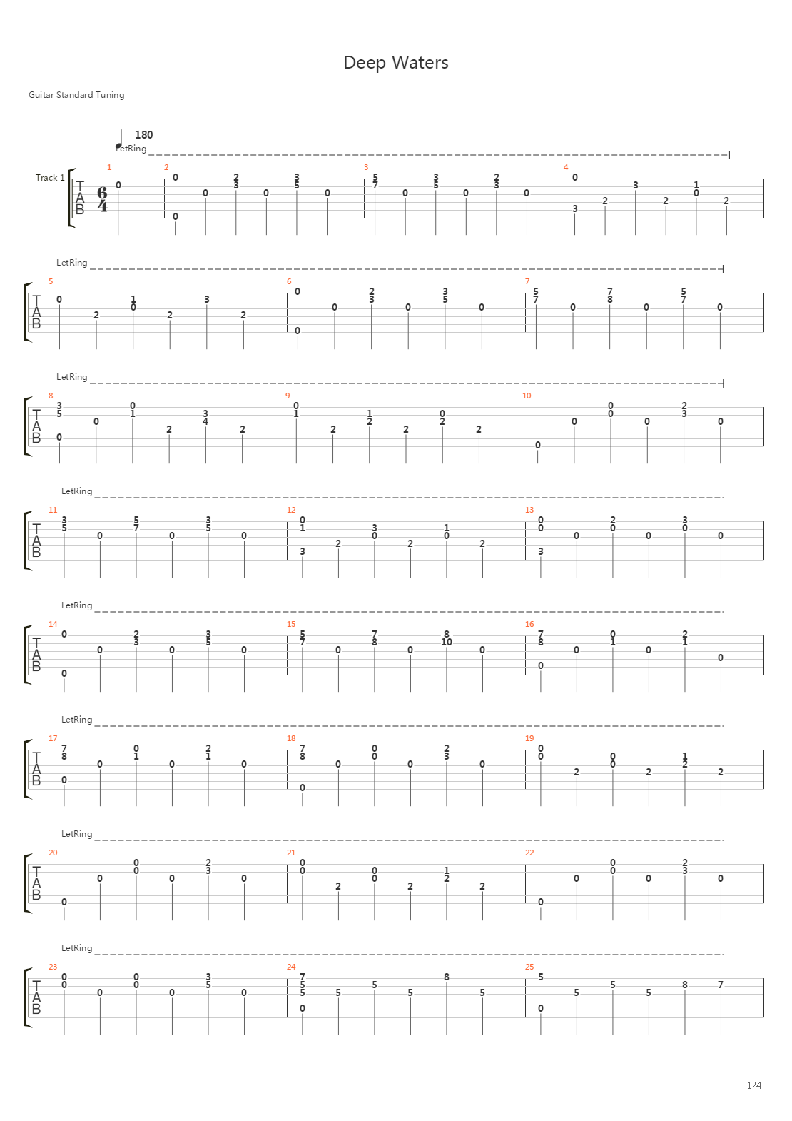 Deep Waters吉他谱