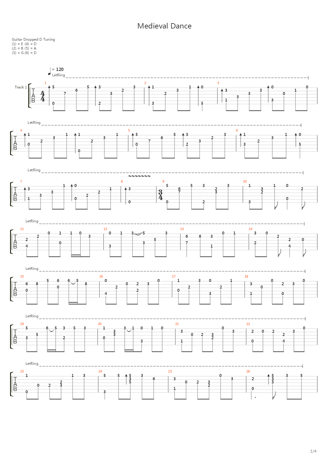 Medieval Dance吉他谱