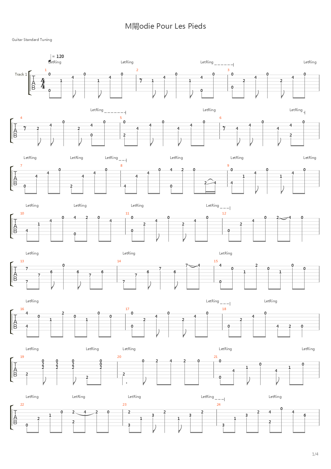 Melodie Pour Les Pieds吉他谱