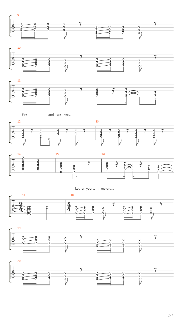 Fire And Water吉他谱