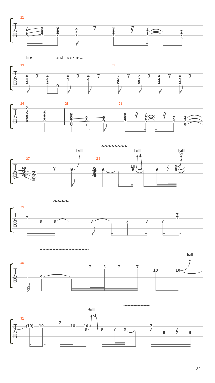 Fire And Water吉他谱