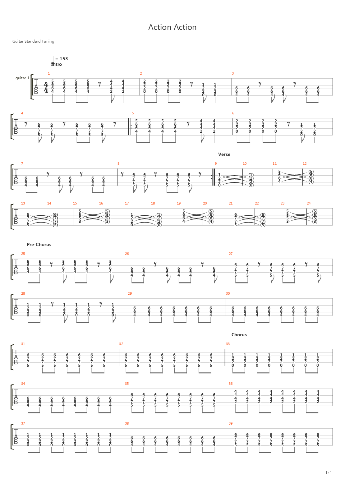 Action And Action吉他谱