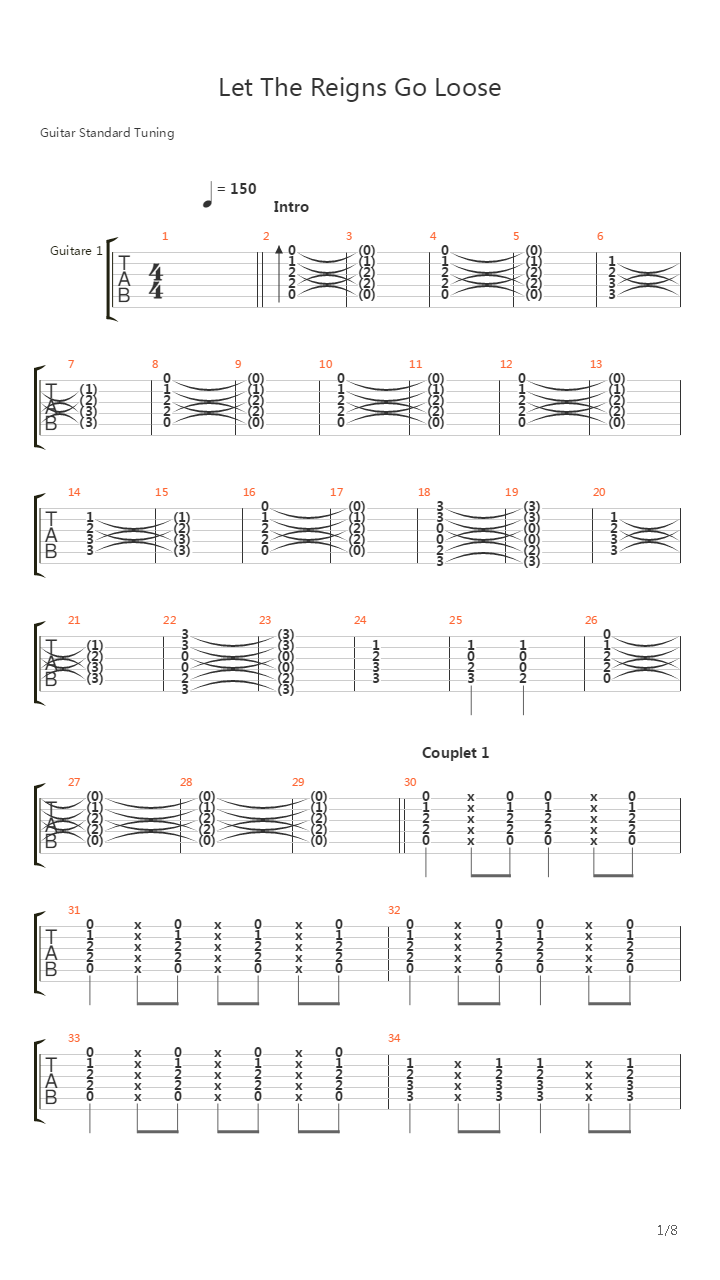 Let The Reigns Go Loose吉他谱