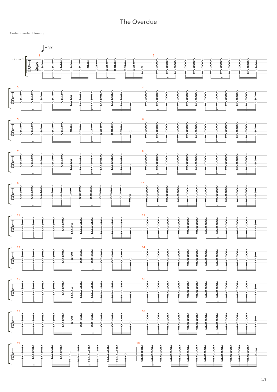 The Overdue吉他谱