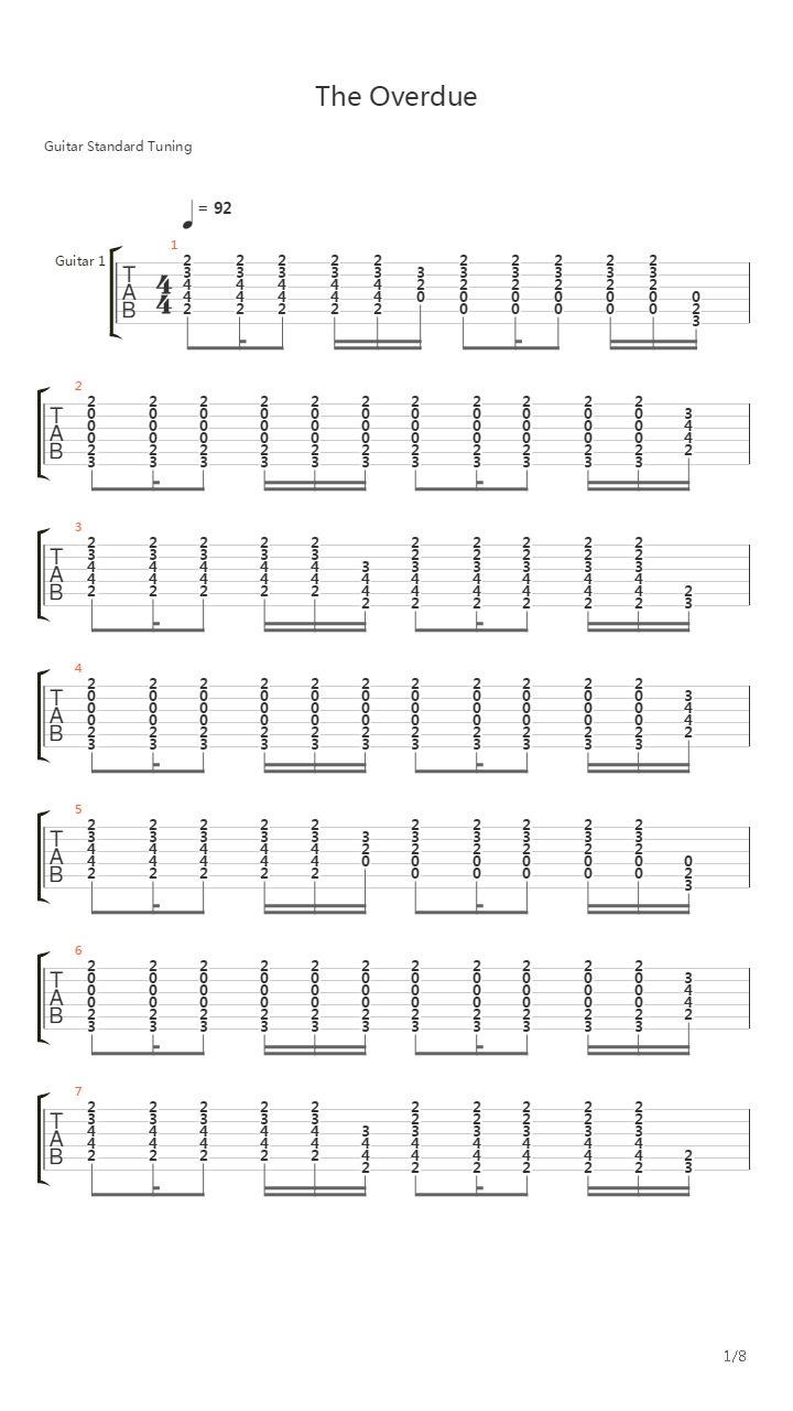 The Overdue吉他谱