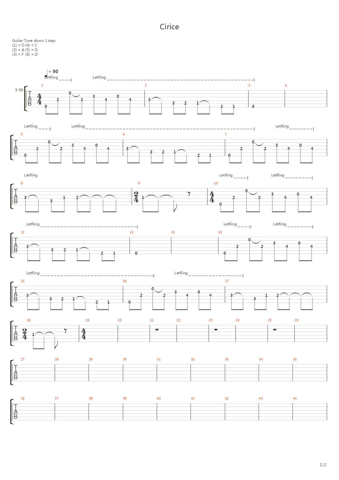 Cirice吉他谱