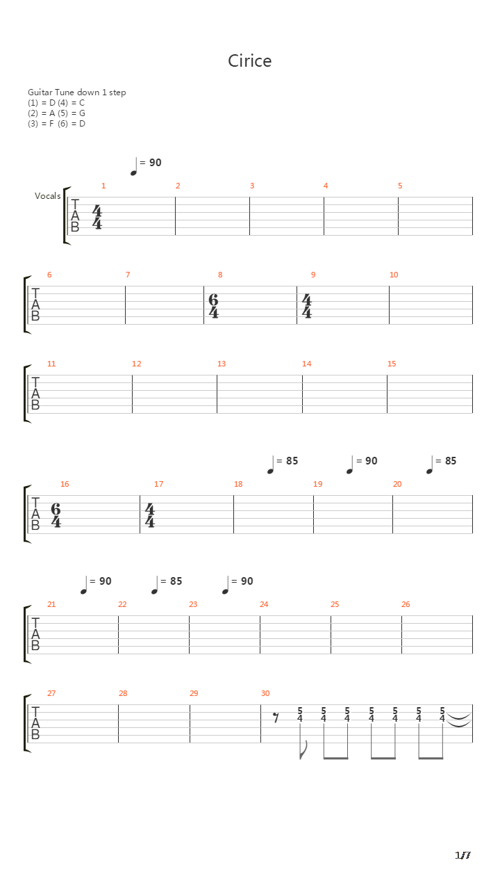 Cirice吉他谱