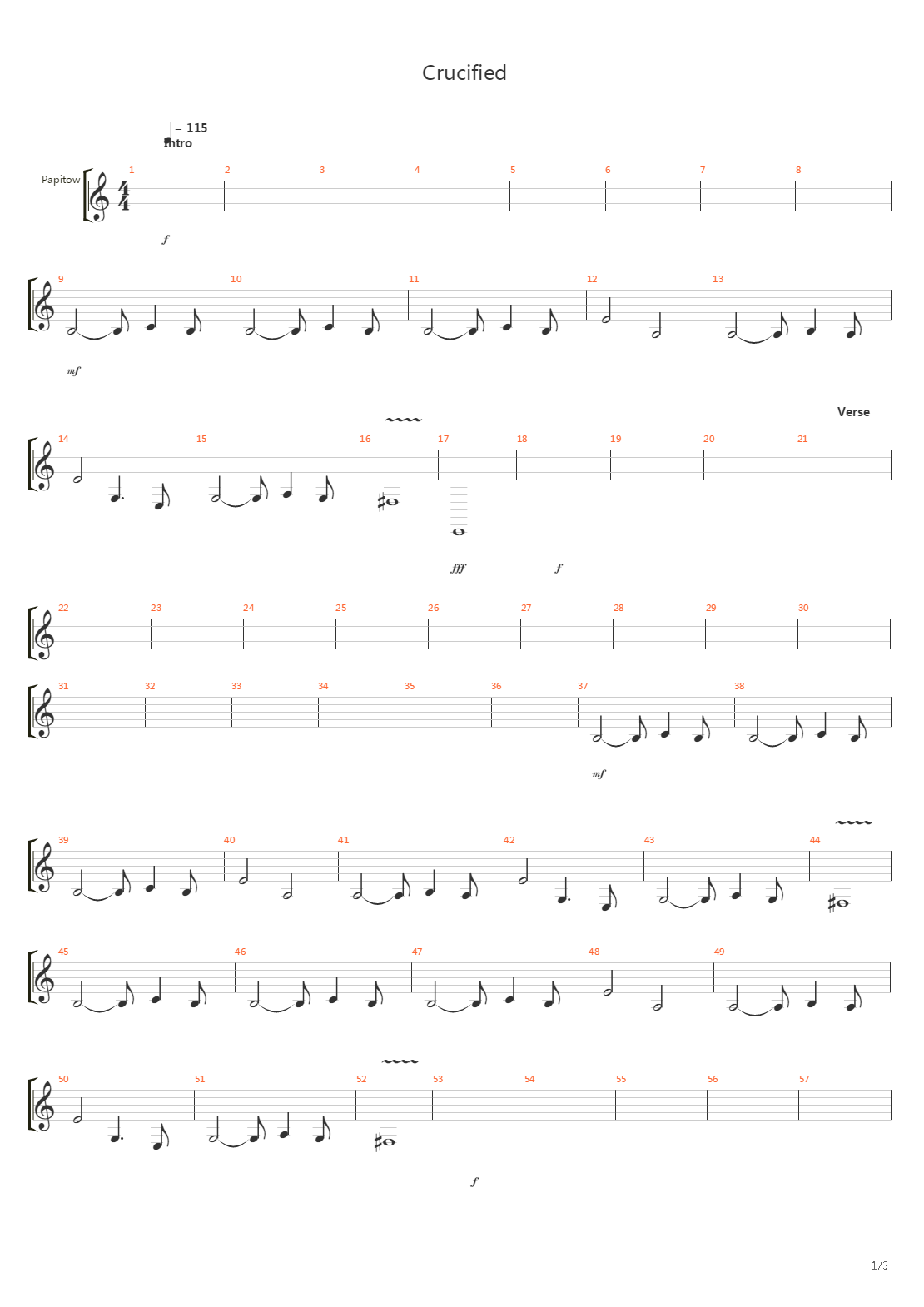 Crucified吉他谱