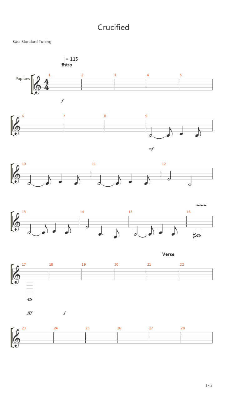 Crucified吉他谱