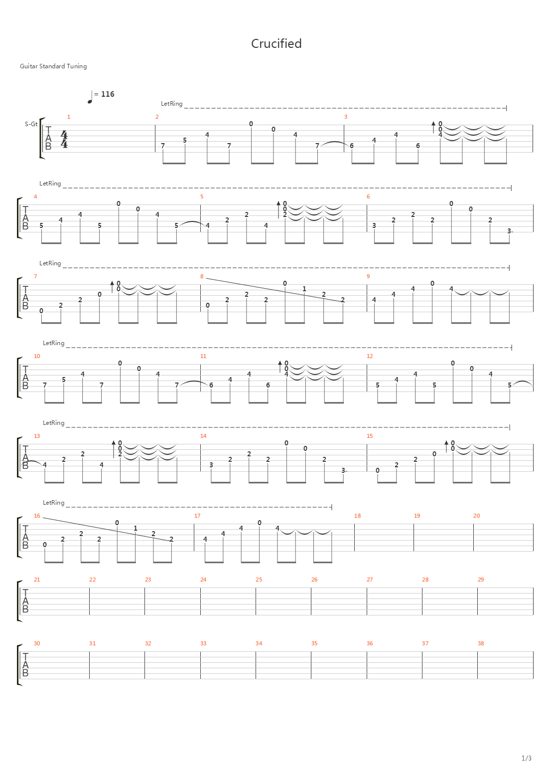 Crucified吉他谱