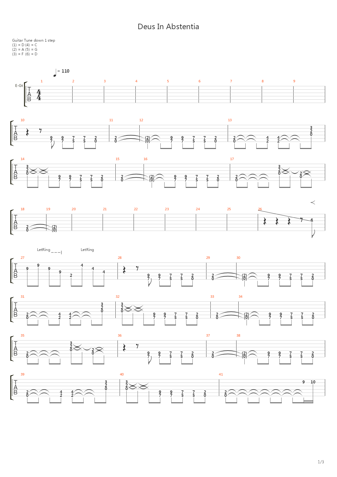 Deus In Abstentia吉他谱