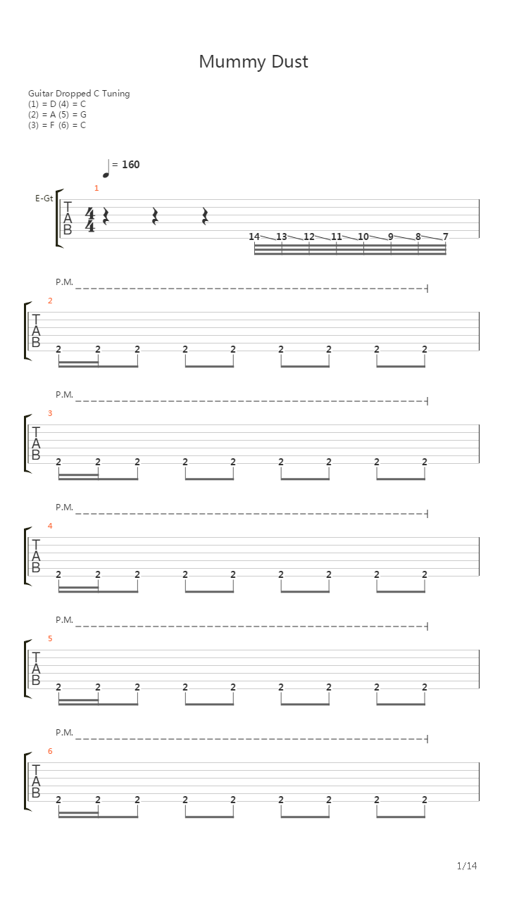 Mummy Dust吉他谱