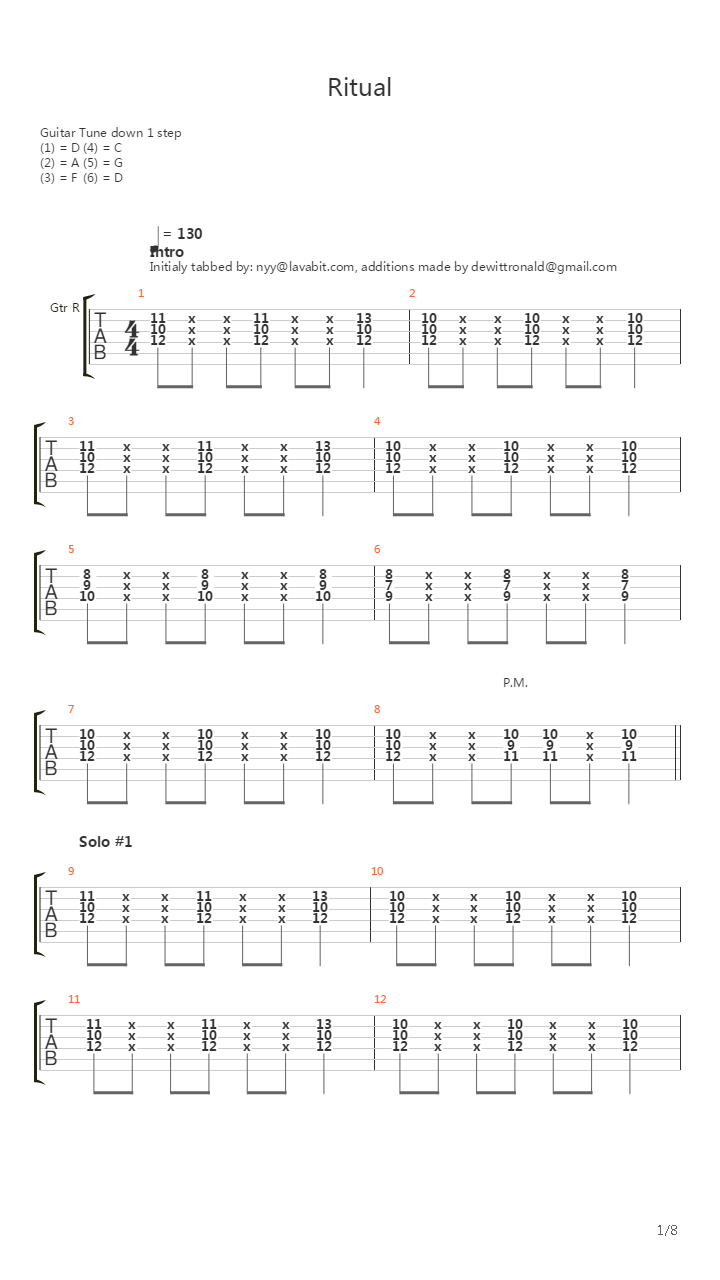 Ritual吉他谱