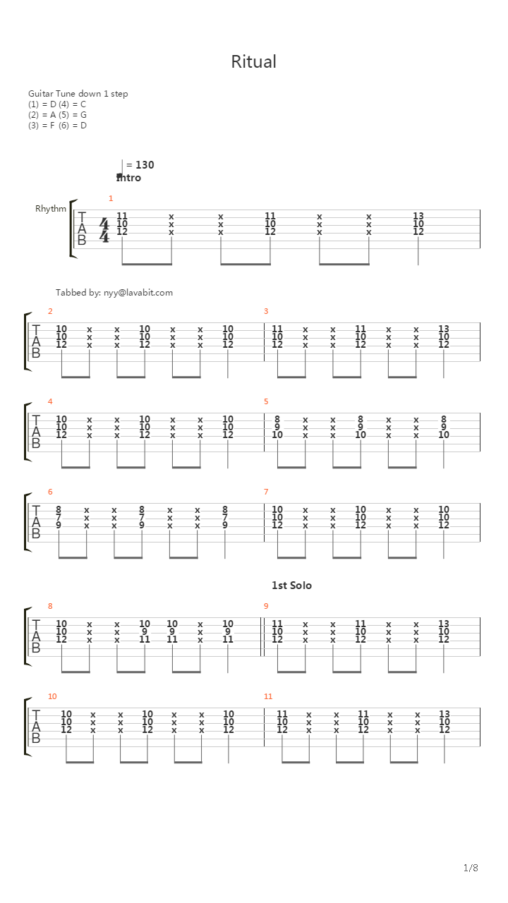 Ritual吉他谱