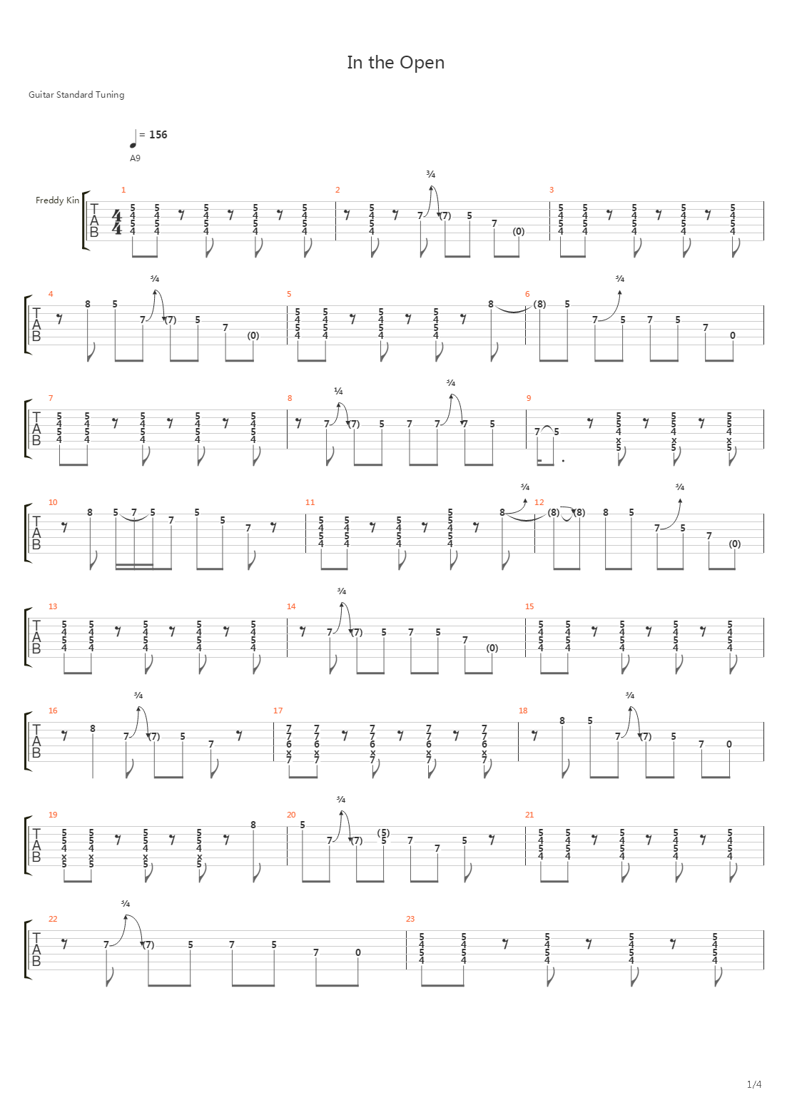 In The Open吉他谱
