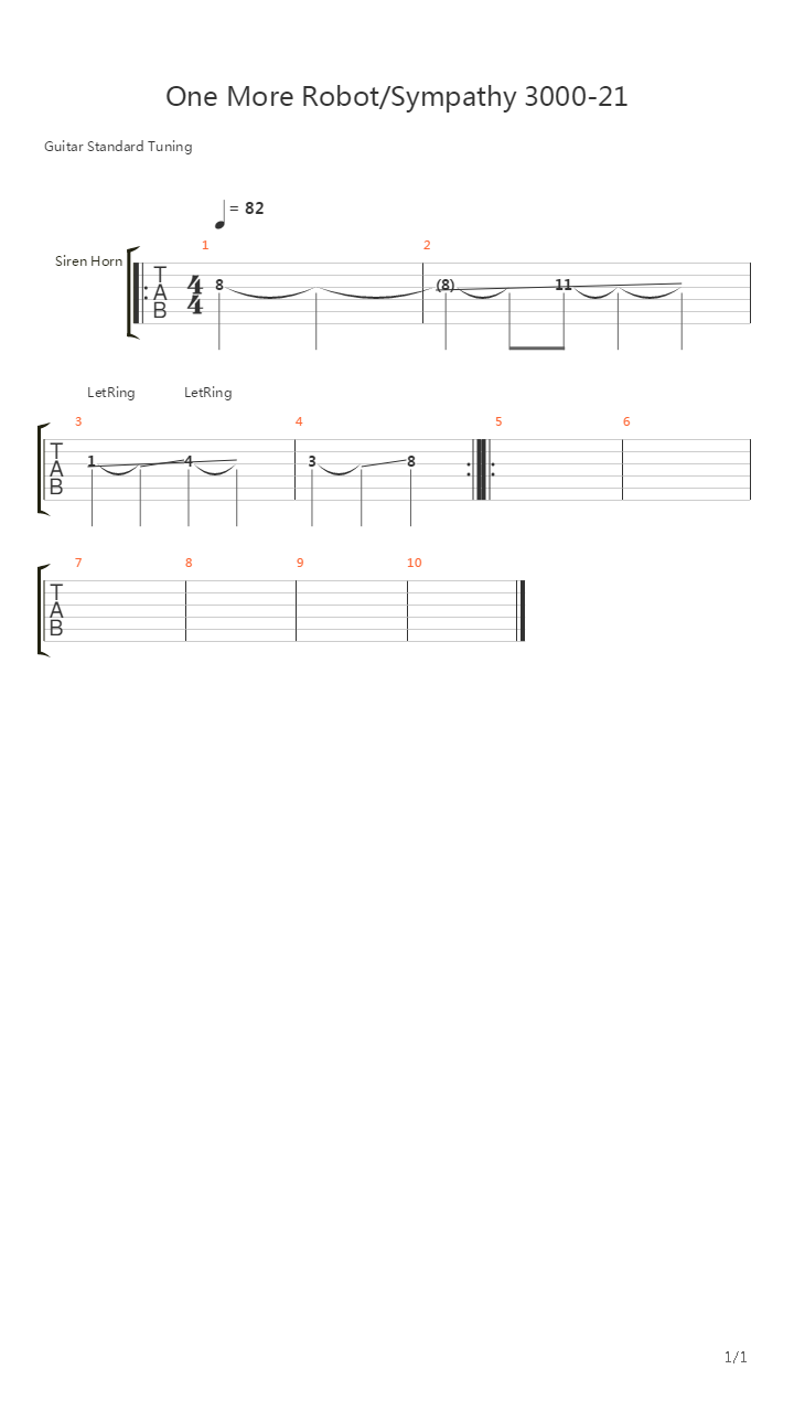 One More Robot吉他谱