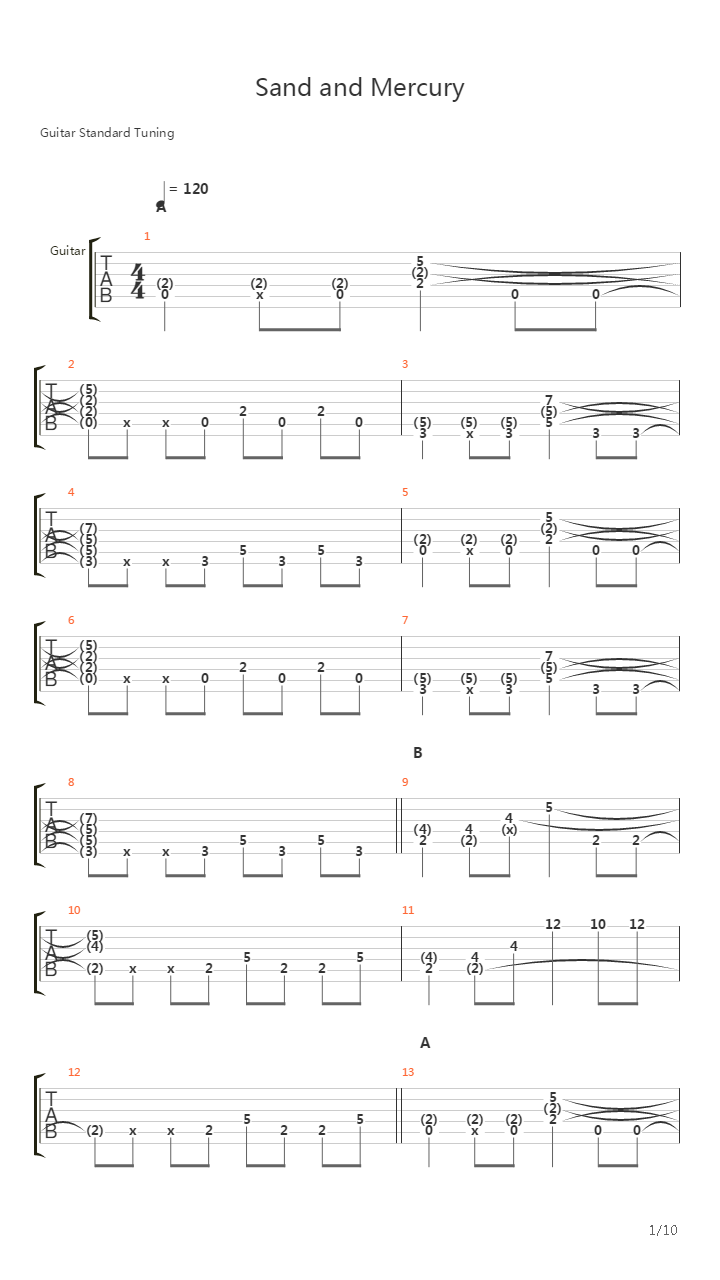 Sand And Mercury吉他谱
