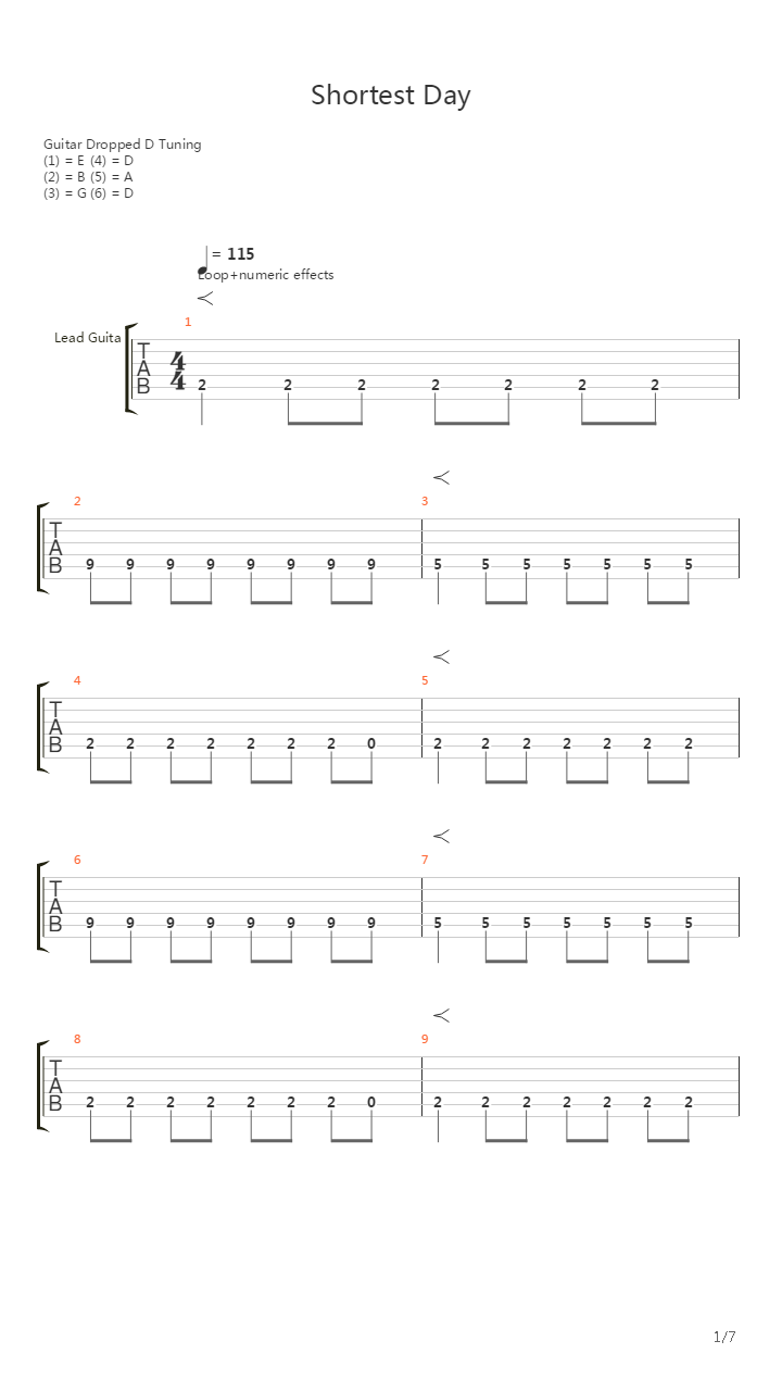 Shortest Day吉他谱