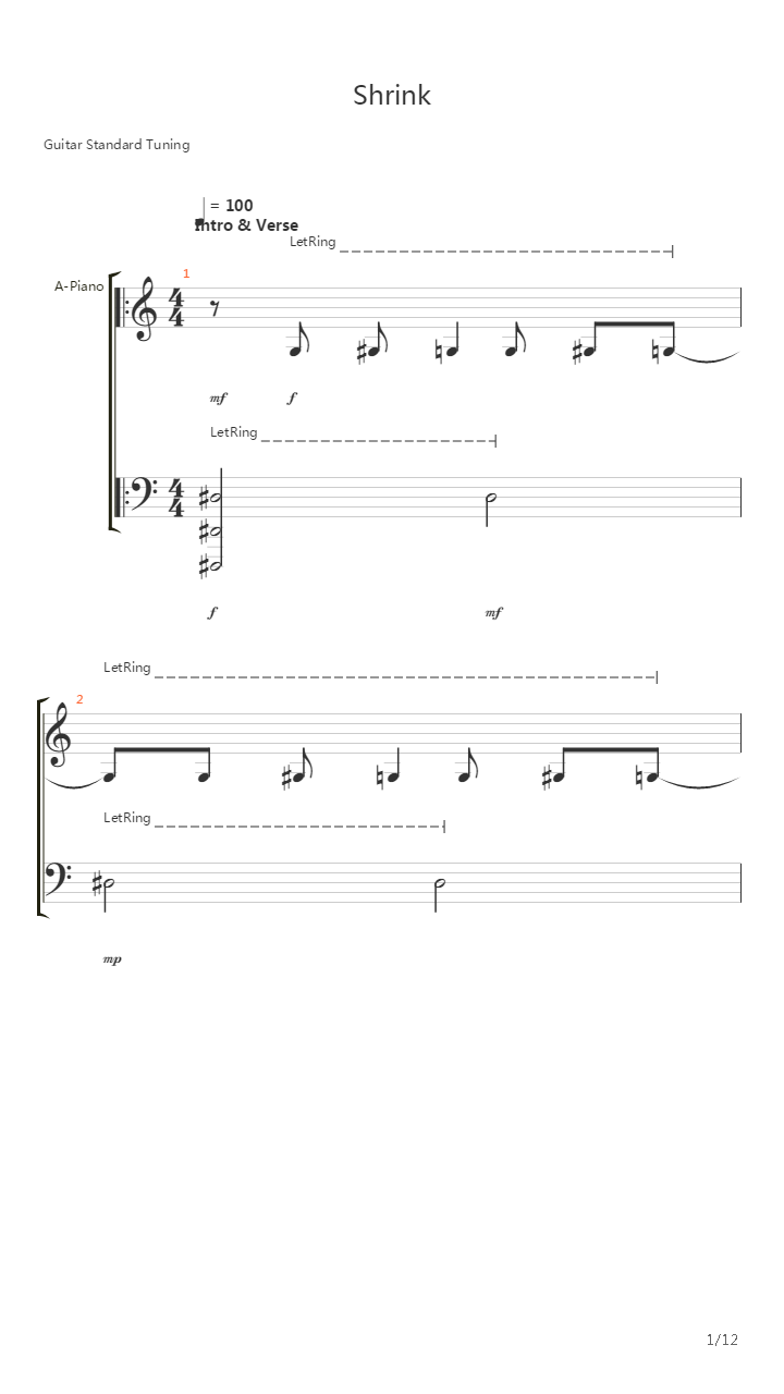 Shrink吉他谱