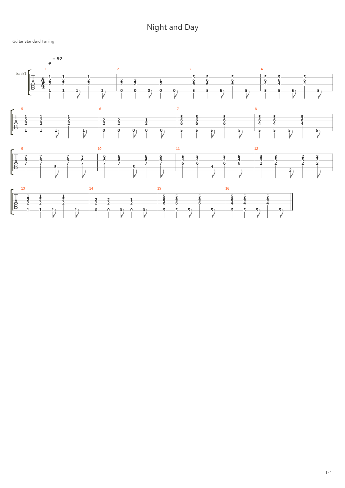 Night And Day吉他谱