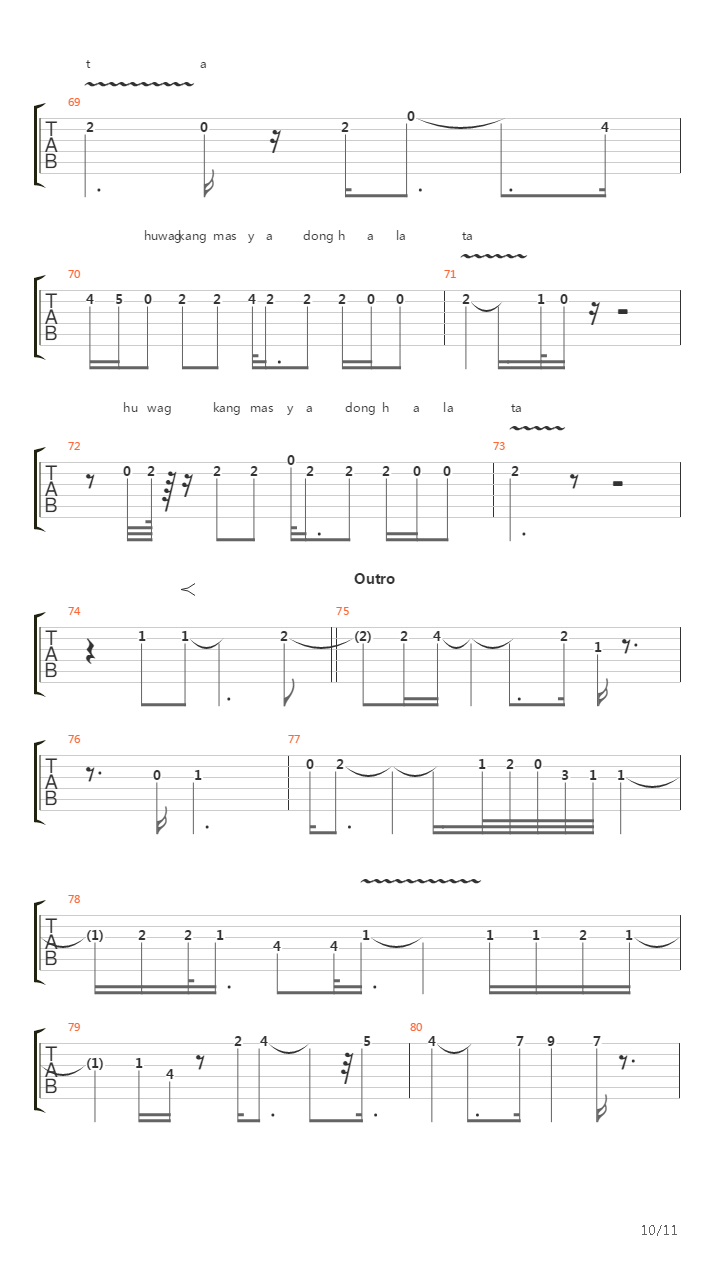 Upuan吉他谱
