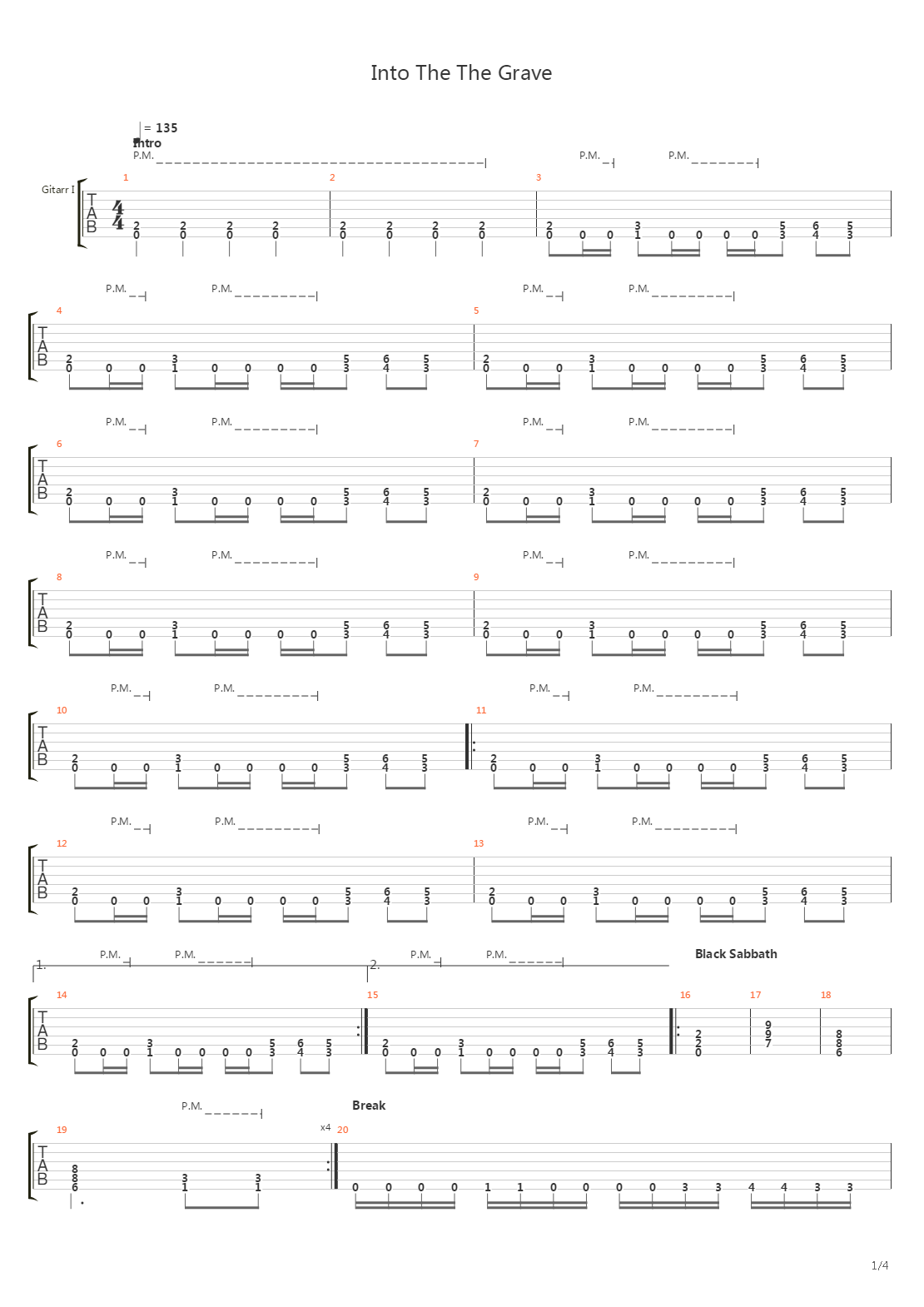 Into The Grave吉他谱