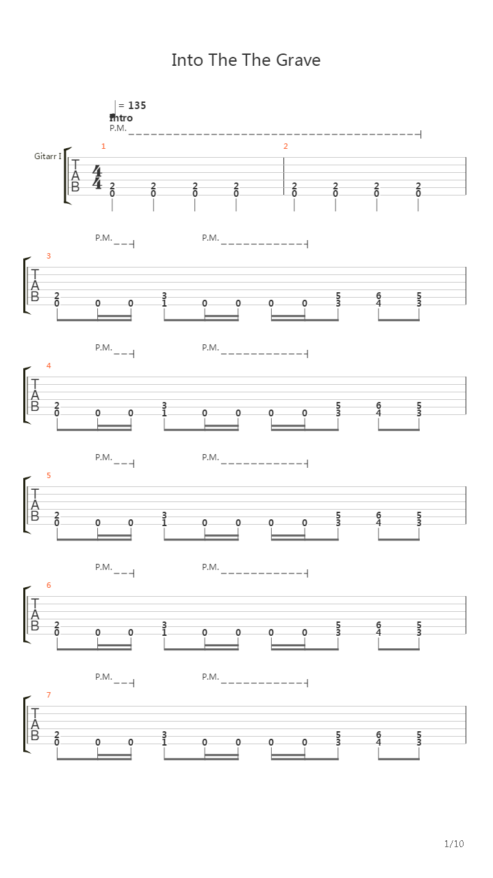 Into The Grave吉他谱