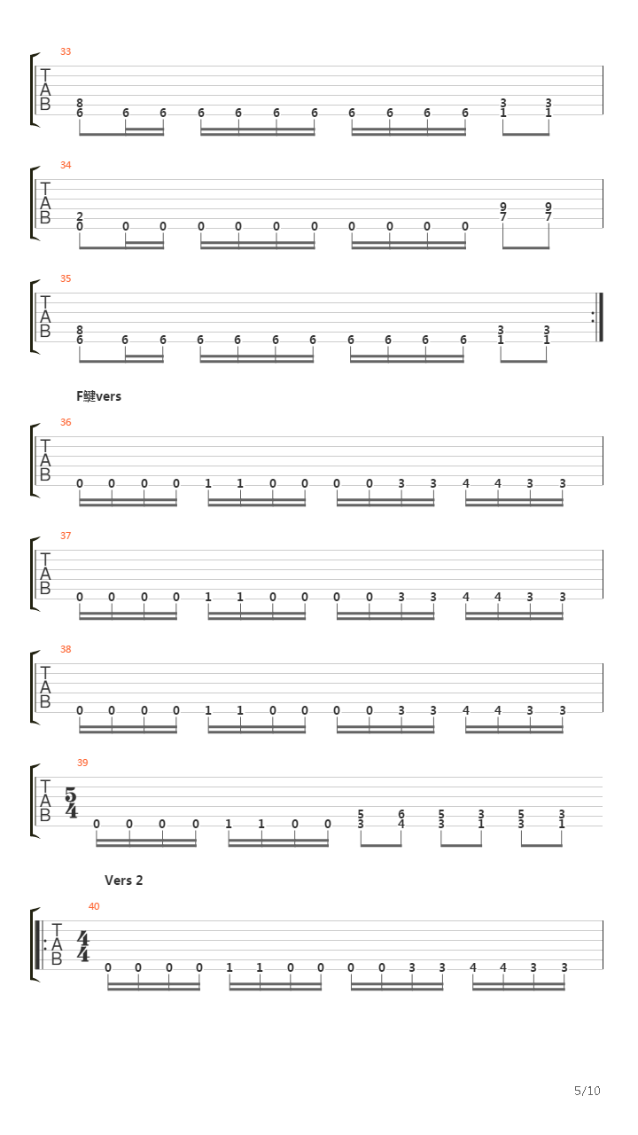 Into The Grave吉他谱