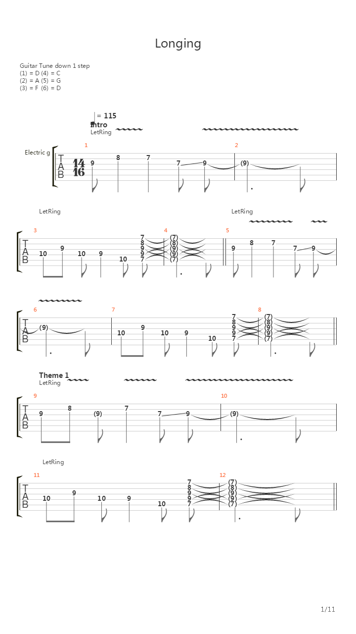 Longing吉他谱