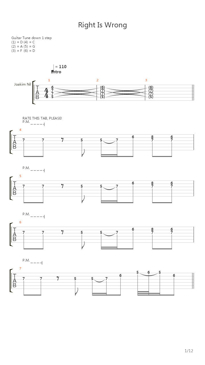Right Is Wrong吉他谱