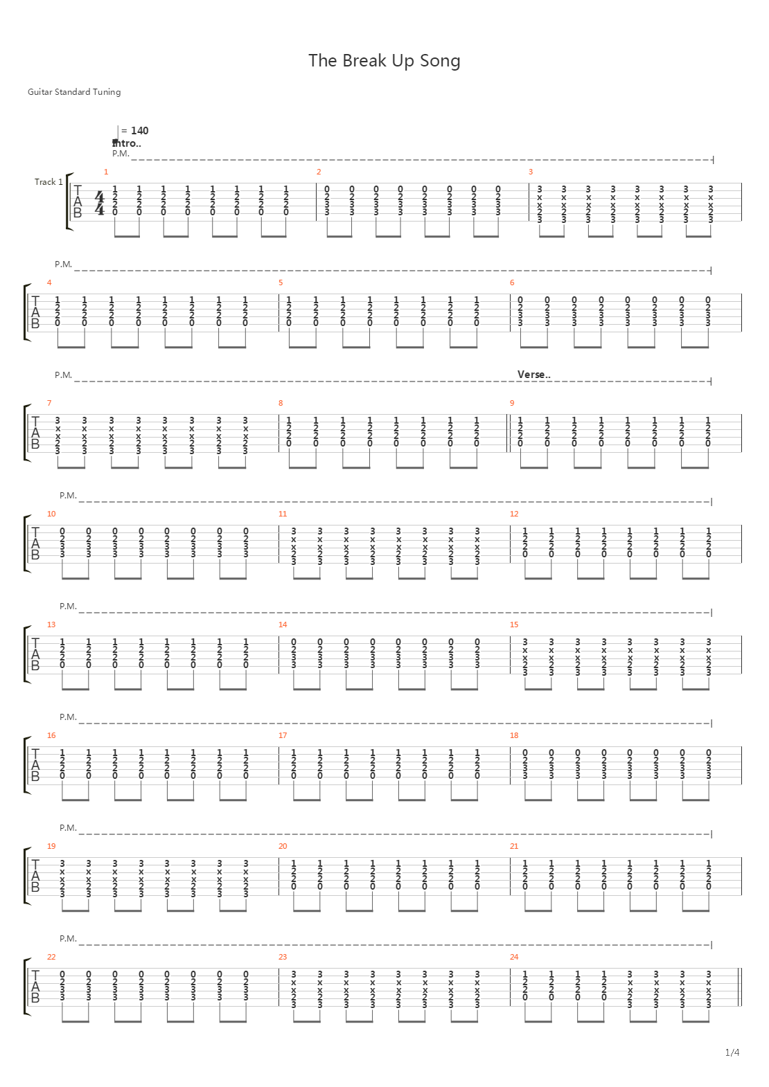 Break Up Song吉他谱