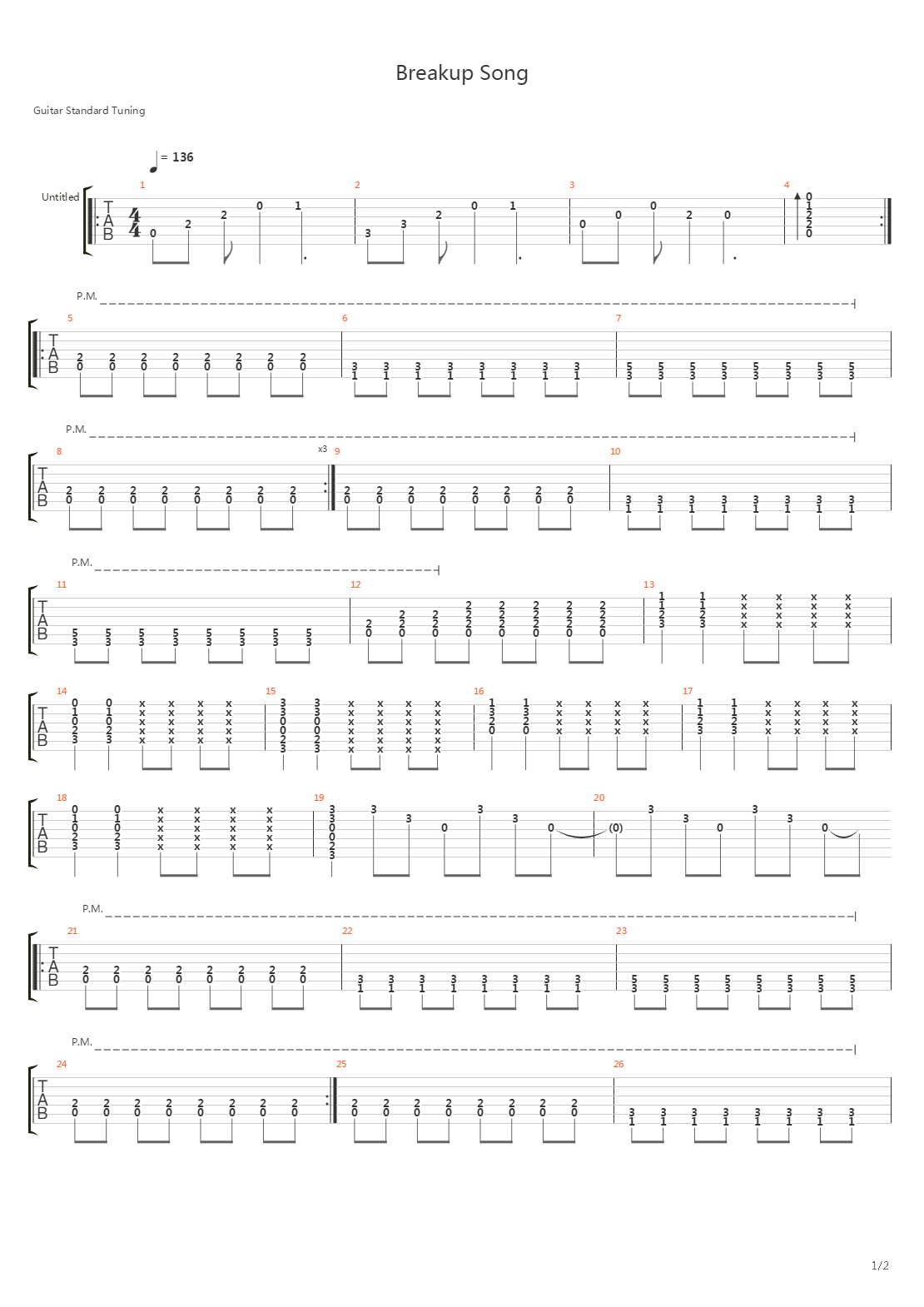 Breakup Song吉他谱