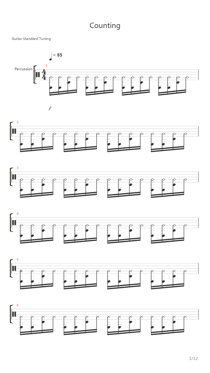 Counting吉他谱