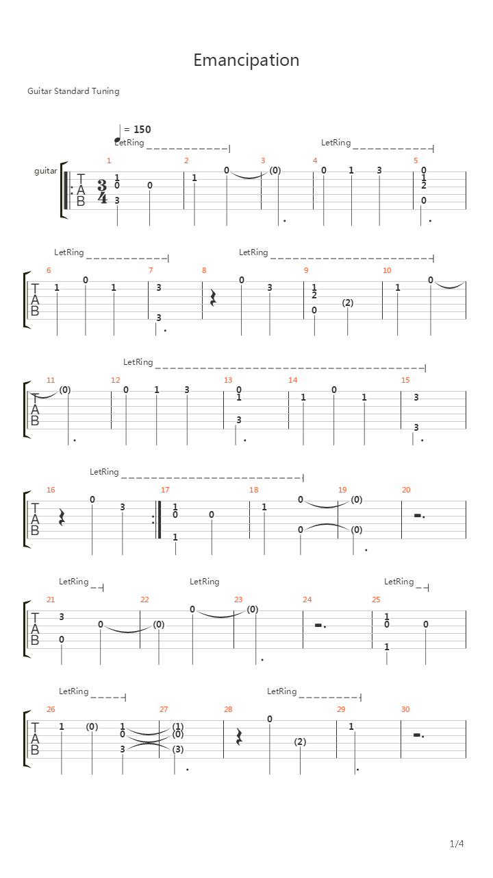 Emancipation吉他谱