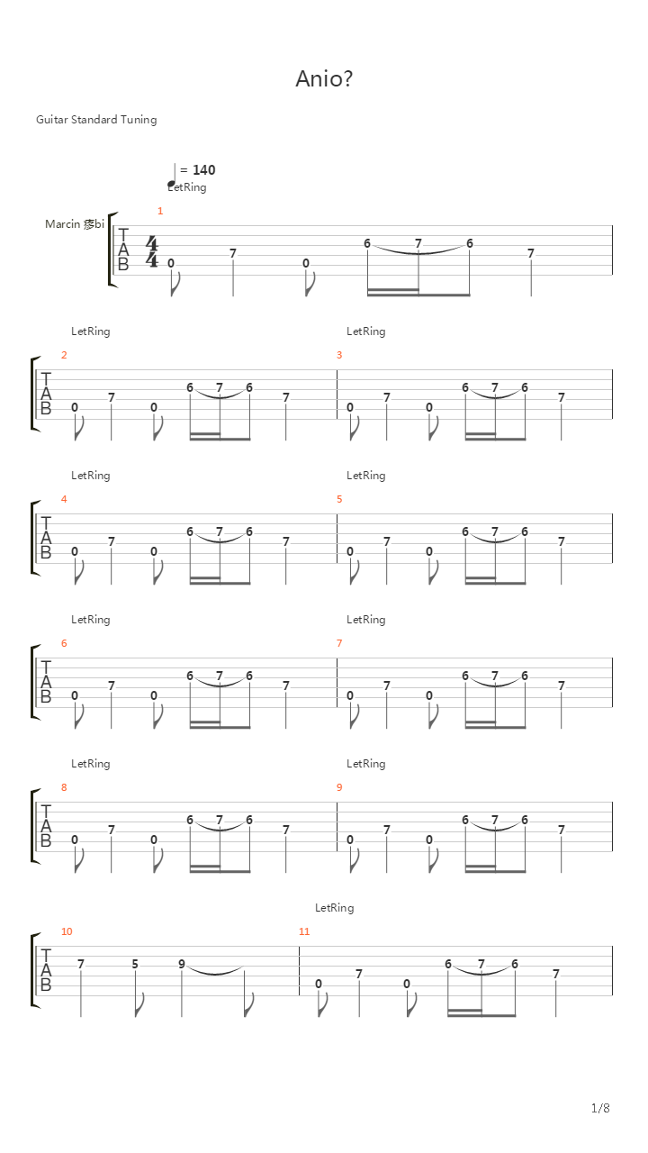 Aniol吉他谱