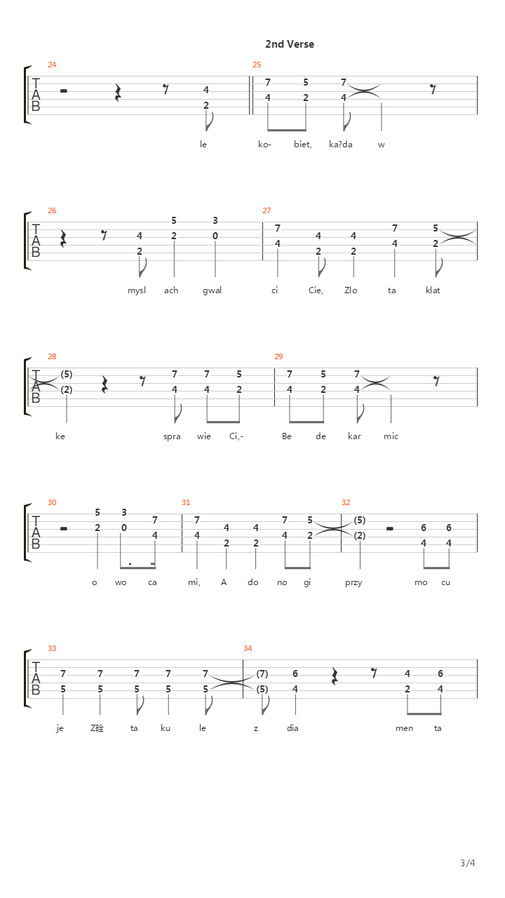 Zazdrosc吉他谱