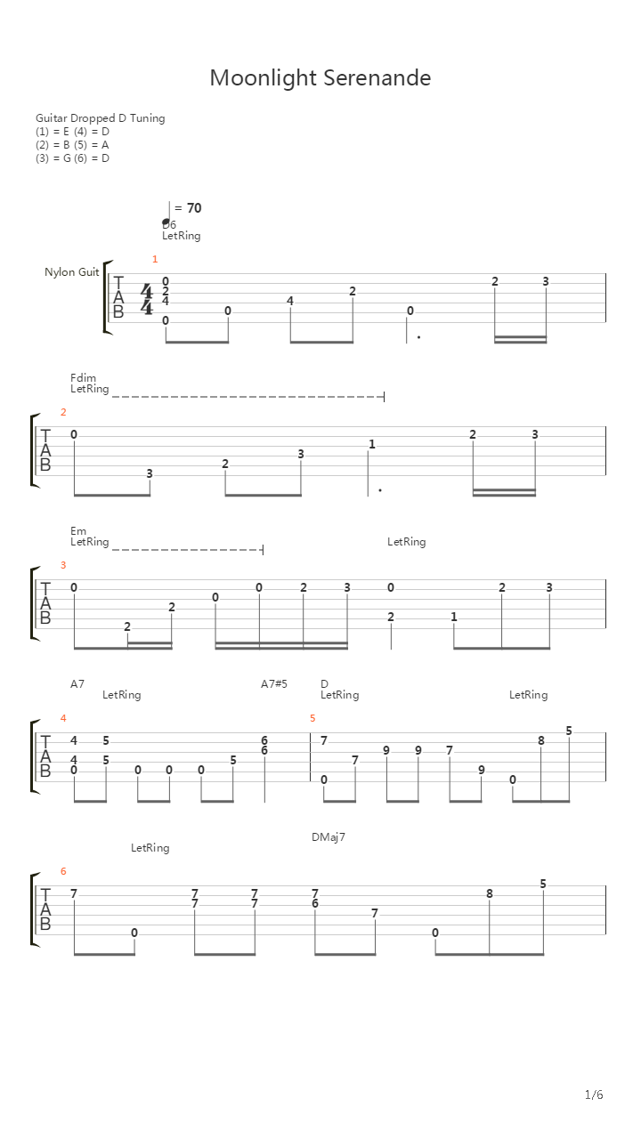 Moonlight Serenade吉他谱