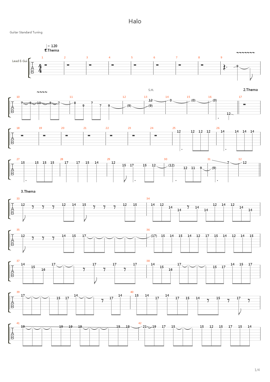 Halo 2(光晕2) - Theme吉他谱