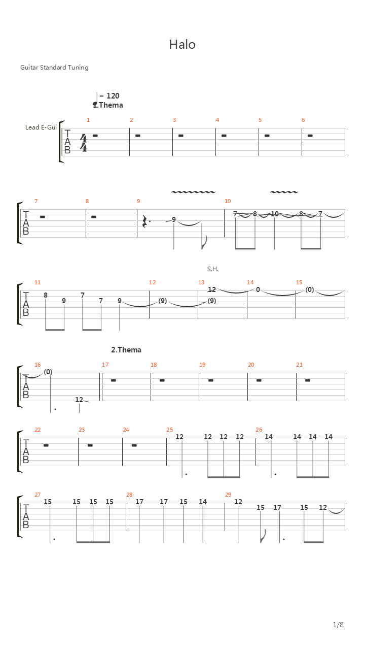 Halo 2(光晕2) - Theme吉他谱
