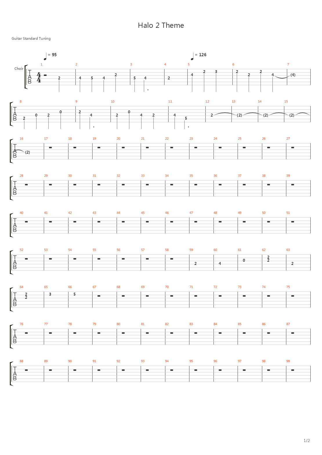 Halo 2(光晕2) - Theme吉他谱