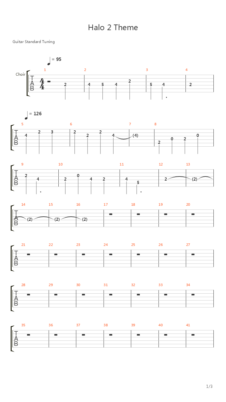 Halo 2(光晕2) - Theme吉他谱