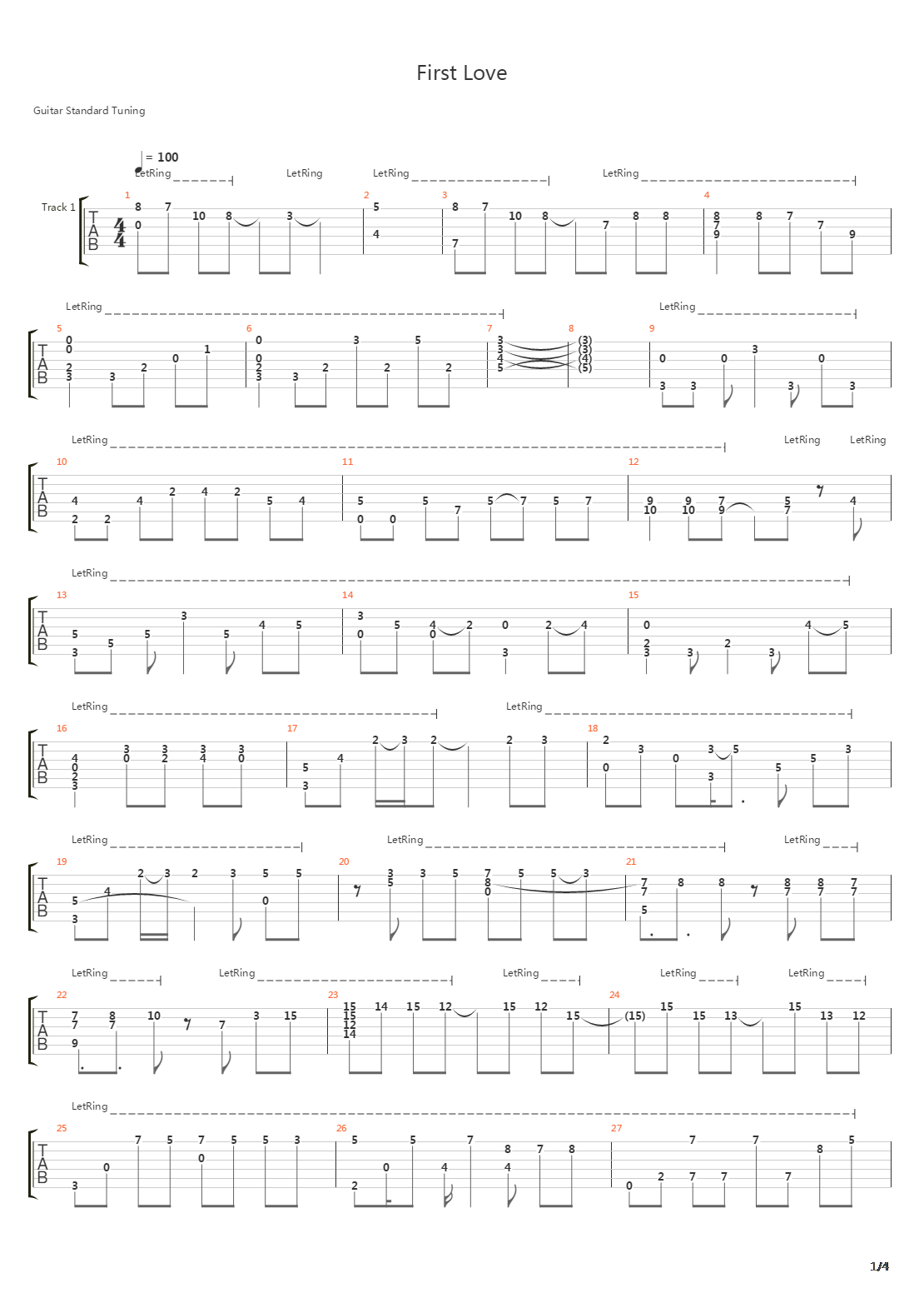 First Love吉他谱